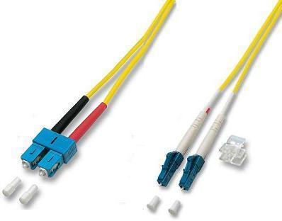 Duplex Glasvezel Patchkabel LC-SC 9/125 OS2, 1m, Dikte 2,8mm